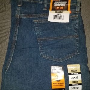 WRANGLER FLAME RESISTANT JEANS 36X32 RELAXED FIT